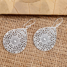 Load image into Gallery viewer, Drop-Shaped Sterling Silver Dangle Earrings from Bali - Glorious Teardrops | NOVICA