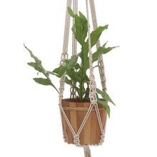 Load image into Gallery viewer, Hand-Knotted White Cotton Macrame Hanger from Bali - Pure Home | NOVICA