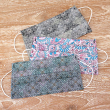 Load image into Gallery viewer, Set of 3 Single Layer Cotton Print Elastic Loop Face Masks - Batik Inspiration | NOVICA