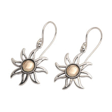 Load image into Gallery viewer, Sunburst Sterling Silver Earrings with Gold Plated Accent - Celuk Sun | NOVICA