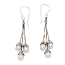 Load image into Gallery viewer, Sterling Silver and Freshwater Pearl Dangle Earrings - Manifest Destiny | NOVICA
