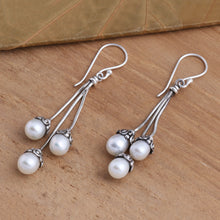 Load image into Gallery viewer, Sterling Silver and Freshwater Pearl Dangle Earrings - Manifest Destiny | NOVICA
