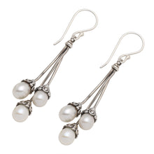 Load image into Gallery viewer, Sterling Silver and Freshwater Pearl Dangle Earrings - Manifest Destiny | NOVICA