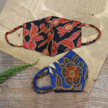 Load image into Gallery viewer, Pair of Cotton Batik Beaded Face Masks - Beaded Batik | NOVICA