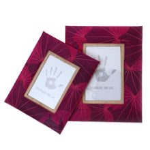 Load image into Gallery viewer, Handcrafted Natural Fiber Photo Frames (4x6 and 3x5) - Autumn Spirit in Pink | NOVICA