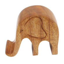 Load image into Gallery viewer, Handmade Jempinis Wood Elephant Phone Stand - Dialing Elephant | NOVICA