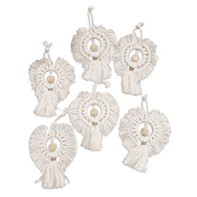 Load image into Gallery viewer, Cotton and Bamboo Angel Holiday Ornaments (Set of 6) - Snow Angels | NOVICA