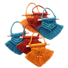 Load image into Gallery viewer, Hand Woven Colorful Cotton Holiday Ornaments (Set of 6) - Boho Christmas | NOVICA