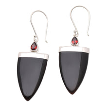 Load image into Gallery viewer, Hand Made Garnet Dangle Earrings - True Confidence | NOVICA