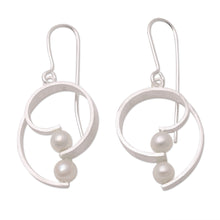 Load image into Gallery viewer, Hand Crafted Cultured Pearl Dangle Earrings - Affectionate Afternoon | NOVICA