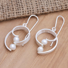 Load image into Gallery viewer, Hand Crafted Cultured Pearl Dangle Earrings - Affectionate Afternoon | NOVICA