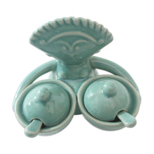 Load image into Gallery viewer, Hand Crafted Ceramic Condiment Set (5 Pcs) - Balinese Dancer | NOVICA