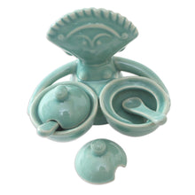Load image into Gallery viewer, Hand Crafted Ceramic Condiment Set (5 Pcs) - Balinese Dancer | NOVICA