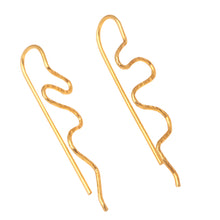 Load image into Gallery viewer, 18k Gold-plated Hand-crafted Drop Earrings from Indonesia - Beautiful Movement | NOVICA
