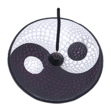 Load image into Gallery viewer, Yin Yang Ceramic Incense Holder Hand-painted in Indonesia - Yin Yang | NOVICA