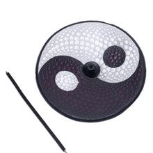 Load image into Gallery viewer, Yin Yang Ceramic Incense Holder Hand-painted in Indonesia - Yin Yang | NOVICA