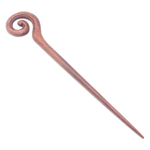 Load image into Gallery viewer, Traditional Hand-Carved Spiral Suar Wood Hair Pin From Bali - Style Spiral | NOVICA