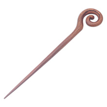 Load image into Gallery viewer, Traditional Hand-Carved Spiral Suar Wood Hair Pin From Bali - Style Spiral | NOVICA
