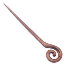 Load image into Gallery viewer, Traditional Hand-Carved Spiral Suar Wood Hair Pin From Bali - Style Spiral | NOVICA