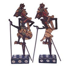 Load image into Gallery viewer, Handmade Klepu Wood Rama and Sita Shadow Puppets (Set of 2) - Divine Marriage | NOVICA
