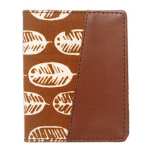 Load image into Gallery viewer, Handmade Redwood Faux Leather Card Wallet with Batik Motifs - Redwood Jungle | NOVICA