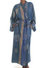 Load image into Gallery viewer, Women's Handcrafted Batik Robe - Midnight in Blue | NOVICA