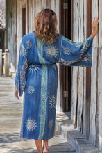 Load image into Gallery viewer, Women's Handcrafted Batik Robe - Midnight in Blue | NOVICA