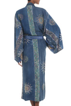 Load image into Gallery viewer, Women's Handcrafted Batik Robe - Midnight in Blue | NOVICA