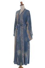 Load image into Gallery viewer, Women's Handcrafted Batik Robe - Midnight in Blue | NOVICA