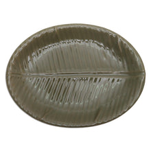 Load image into Gallery viewer, Fair Trade Stoneware Ceramic Serving Platter - Oval Banana Leaf | NOVICA