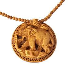 Load image into Gallery viewer, Hand Crafted Wood Necklace Indian Jewelry - Elephant Fortune