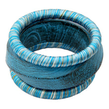 Load image into Gallery viewer, Mango Wood Bangle Bracelets from India (Set of 3) - Sky over Sikkim | NOVICA