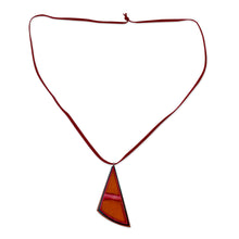 Load image into Gallery viewer, Wood and Leather Necklace Handcrafted Modern Jewelry - Modernity