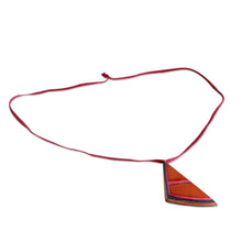 Load image into Gallery viewer, Wood and Leather Necklace Handcrafted Modern Jewelry - Modernity