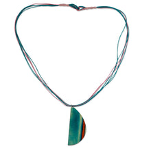 Load image into Gallery viewer, Modern Wood Pendant Necklace - Delhi Fantasy | NOVICA
