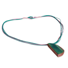 Load image into Gallery viewer, Modern Wood Pendant Necklace - Delhi Fantasy | NOVICA