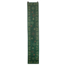 Load image into Gallery viewer, Embellished Green Velvet Table Runner - Forest Green Wonderland