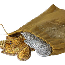 Load image into Gallery viewer, 4 Glittery Handmade Ornaments Depicting Lord Ganesha - Happy Ganesha | NOVICA