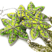 Load image into Gallery viewer, Set of 4 Handmade Beaded Sequin Christmas Ornaments - Holiday Message | NOVICA