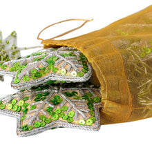 Load image into Gallery viewer, Set of 4 Handmade Beaded Sequin Christmas Ornaments - Holiday Message | NOVICA