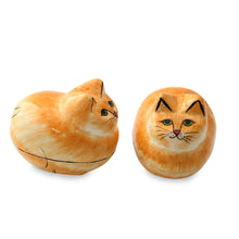 Load image into Gallery viewer, Artisan Crafted Decorative Papier Mache Cat Boxes - Charismatic Cats | NOVICA