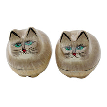 Load image into Gallery viewer, Indian Handcrafted Cat Theme Papier Mache Boxes (Pair) - Contented Kitties | NOVICA