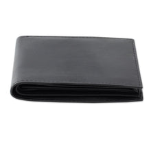 Load image into Gallery viewer, Men's Black Leather Wallet with Traditional Styling - Bengal Black | NOVICA