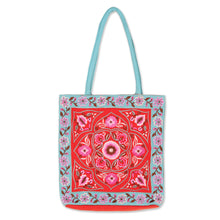 Load image into Gallery viewer, Artisan Crafted Embroidered 100% Cotton Floral Shoulder Bag - Floral Emblem