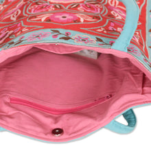 Load image into Gallery viewer, Artisan Crafted Embroidered 100% Cotton Floral Shoulder Bag - Floral Emblem