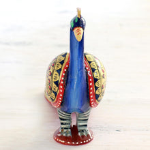 Load image into Gallery viewer, Hand Carved Multicolored Peacock Figurine - Posturing Peacock