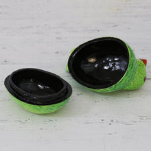 Load image into Gallery viewer, Green Papier Mache Parrot Keepsake Box from India - Pretty Parrot | NOVICA