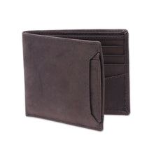 Load image into Gallery viewer, Men's Brown Leather Bi-Fold Wallet with Removable ID Holder - Modern Essentials in Brown