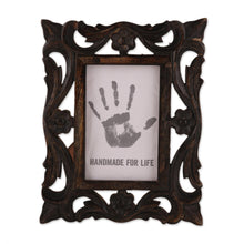 Load image into Gallery viewer, Floral Mango Wood Photo Frame from India (4x6) - Spring Chic | NOVICA