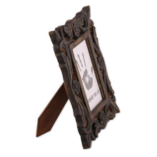 Load image into Gallery viewer, Floral Mango Wood Photo Frame from India (4x6) - Spring Chic | NOVICA